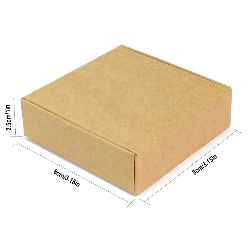 KMEOSCH Jewelry Gift Boxes, Kraft Paper Gifts Wrapping Box 3.15x3.15x2.5 inches Small Multi-purpose Accessories Packaging gift boxes for Professional DIY Handmade Earrings Necklaces (20Pcs) - Image 5