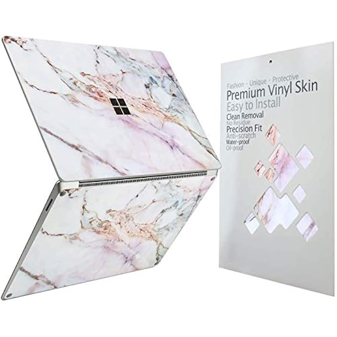 rayihni غطاء جلد ملصق لجهاز 2023 مايكروسوفت سيرفيس لابتوب جو 3 / لابتوب جو 2 / لابتوب جو 12.4 بوصة، سهل التطبيق، مضاد للخدوش، خالي من البقايا من الفينيل [رخام متشقق] - Image 1