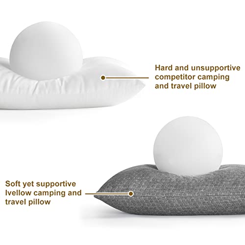 Ivellow Travel Pillow Compressible Camping Pillow for Sleeping Shredded Memory Foam Pillow Compact Firm Supportive for Adults Kids Outdoor Backpacking Hiking Essential Gear - Image 4