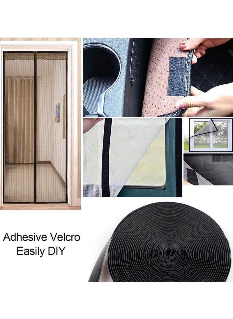 Generic - Heavy Duty Double Sided Velcro Tape, Reusable Self Adhesive Hook and Loop Roll, Strong Sticky Tape Black (8M) - Image 1