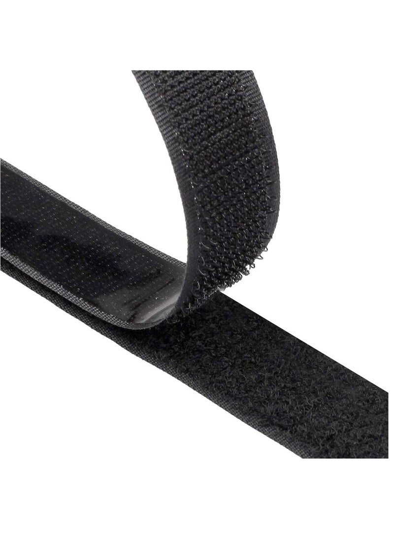 Generic - Heavy Duty Double Sided Velcro Tape, Reusable Self Adhesive Hook and Loop Roll, Strong Sticky Tape Black (8M) - Image 1