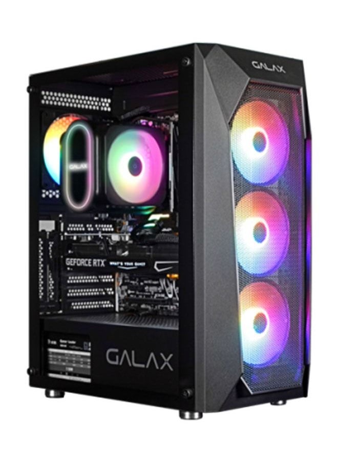 GALAX ATX Mid Tower Gaming PC Case REV-05 Black, 4 RGB FAN  - Image 1