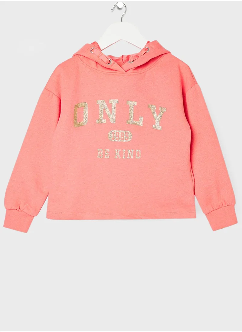 ONLY Kids Glitter Logo Hoodie