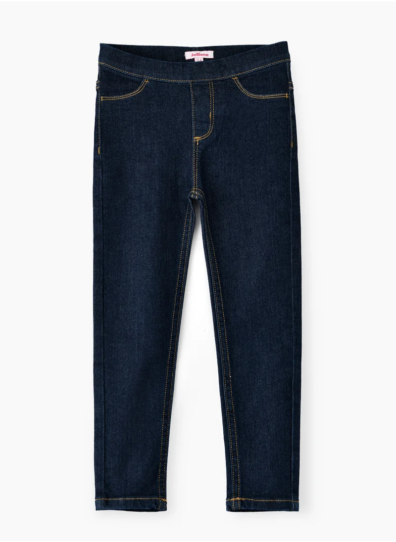 Jelliene Jelliene Girls Basic Denim Jeggings, Soft and Comfortable Cotton-Blend Denim Jeggings for Girls, Perfect for Everyday Wear