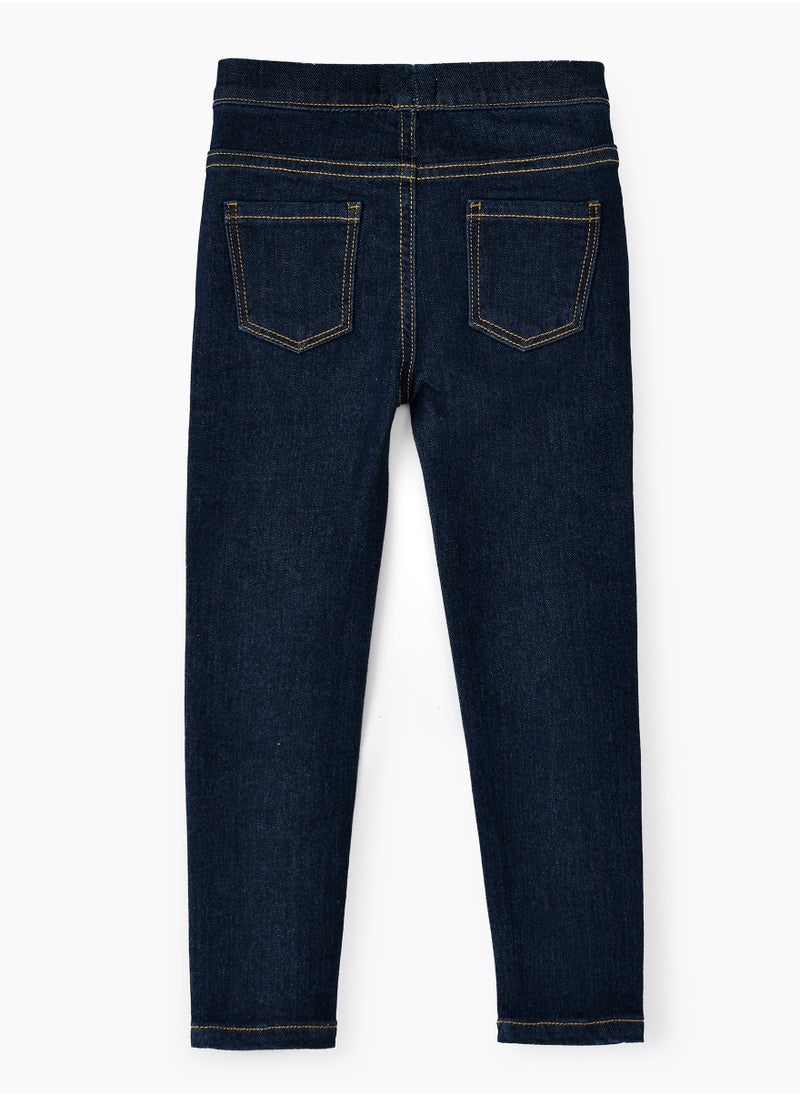 Jelliene Jelliene Girls Basic Denim Jeggings, Soft and Comfortable Cotton-Blend Denim Jeggings for Girls, Perfect for Everyday Wear  - Image 2