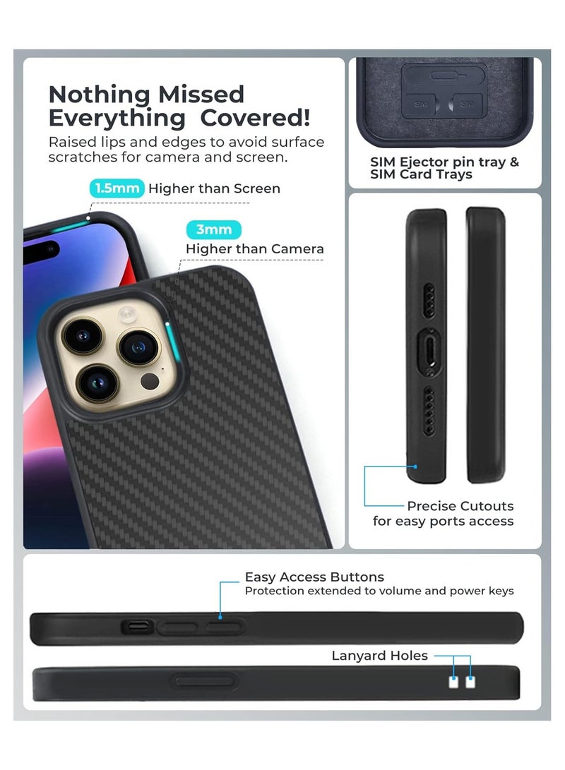 Case Compatible with iPhone 15 Pro max , Case 3D Skin Texture Kevlar Fiber Bulletproof Vest Cover Protective Carbon Fiber Pattern Ultra Slim - Image 2