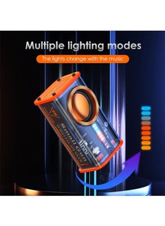 PADOM Padom Transparent Wireless Bluetooth Speaker, Portable Mini Speaker, with Led Colorful Lights Stereo Sound Tws Small Speakers for Office, Party Camping, Shower, Home, Travel, for Any Anniversary(1 Pack)  - Image 3