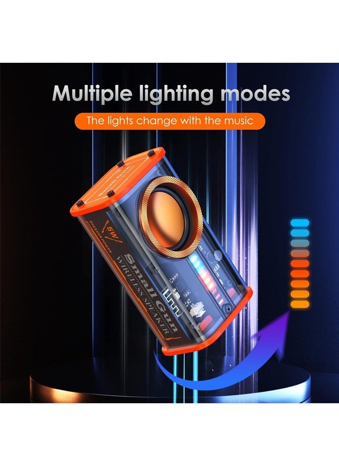 PADOM Padom Transparent Wireless Bluetooth Speaker, Portable Mini Speaker, with Led Colorful Lights Stereo Sound Tws Small Speakers for Office, Party Camping, Shower, Home, Travel, for Any Anniversary(1 Pack)  - Image 3
