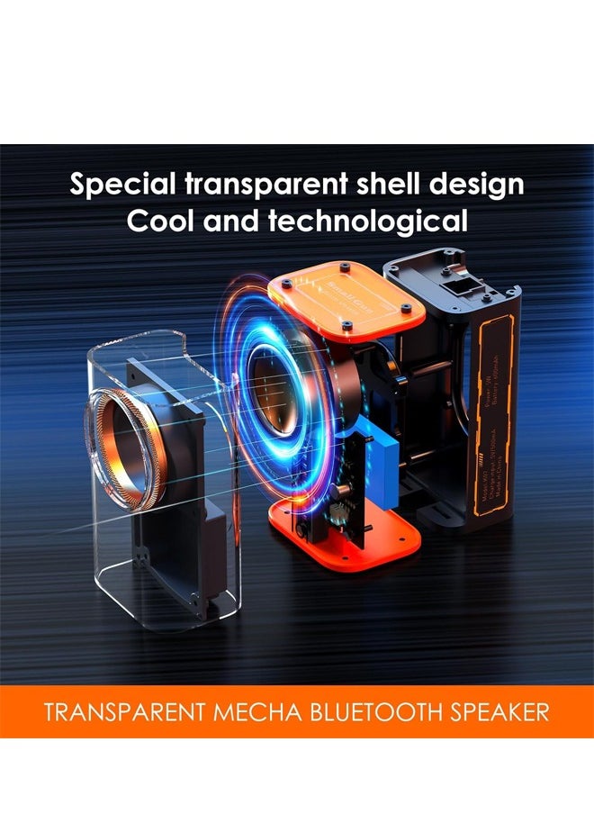 PADOM Padom Transparent Wireless Bluetooth Speaker, Portable Mini Speaker, with Led Colorful Lights Stereo Sound Tws Small Speakers for Office, Party Camping, Shower, Home, Travel, for Any Anniversary(1 Pack)  - Image 4