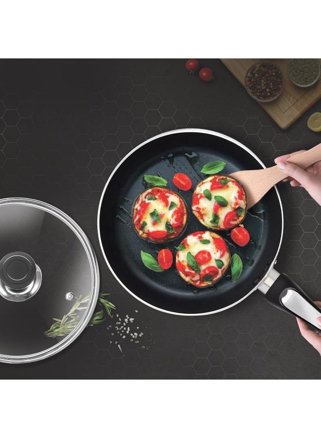 KAWASHI مقلاة كواشي أوبرا 26 سم غير لاصقة من الألمنيوم | داخلية بتشطيب رخام | قاعدة تسخين متساوية | مقبض مقاوم للحرارة | مقلاة للطهي اليومي - Image 2