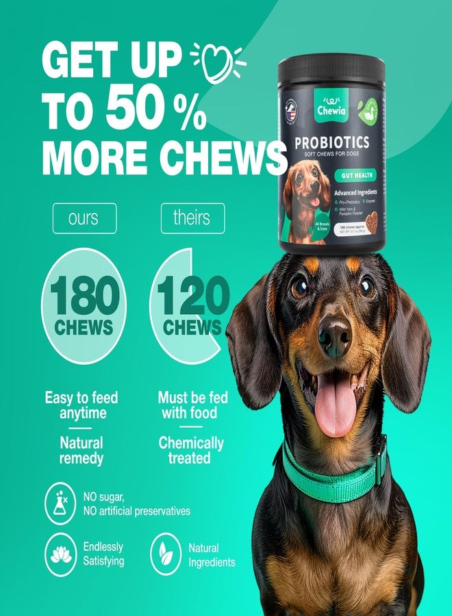 CHEWIA Probiotics for Dogs Gut Health, Digestion, Immunity, Yeast Balance, Itchy Skin, Allergies Support - Dog Probiotic Chews with Digestive Enzymes for Gut Flora- Soft Treats with Pumpkin and Yeast Powder - Image 4