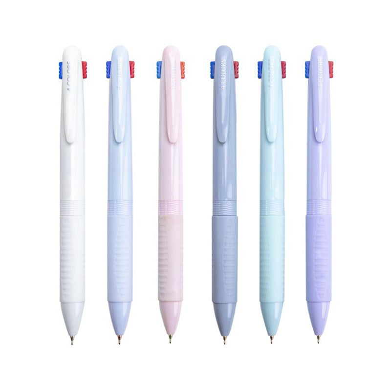 4-In-1 Telescopic Pen: 6 Pieces 0.5mm Fine Tip - Smooth Precise Writing Multi-Color Pen for Students, Art Enthusiasts, Office Study Note Taking Artistic Creation - Image 1