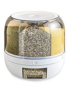 HAVEN Grain Storage Container Dispenser, 22Lbs Rice Dispenser Rotating, 360° Rotating Food Dispenser One-Click Output Rice Storage Round Grain Dispenser Kitchen for Small Grains, Beans, Rice  - Image 1
