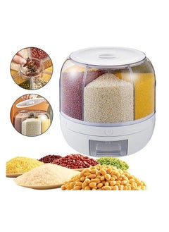 HAVEN Grain Storage Container Dispenser, 22Lbs Rice Dispenser Rotating, 360° Rotating Food Dispenser One-Click Output Rice Storage Round Grain Dispenser Kitchen for Small Grains, Beans, Rice  - Image 3