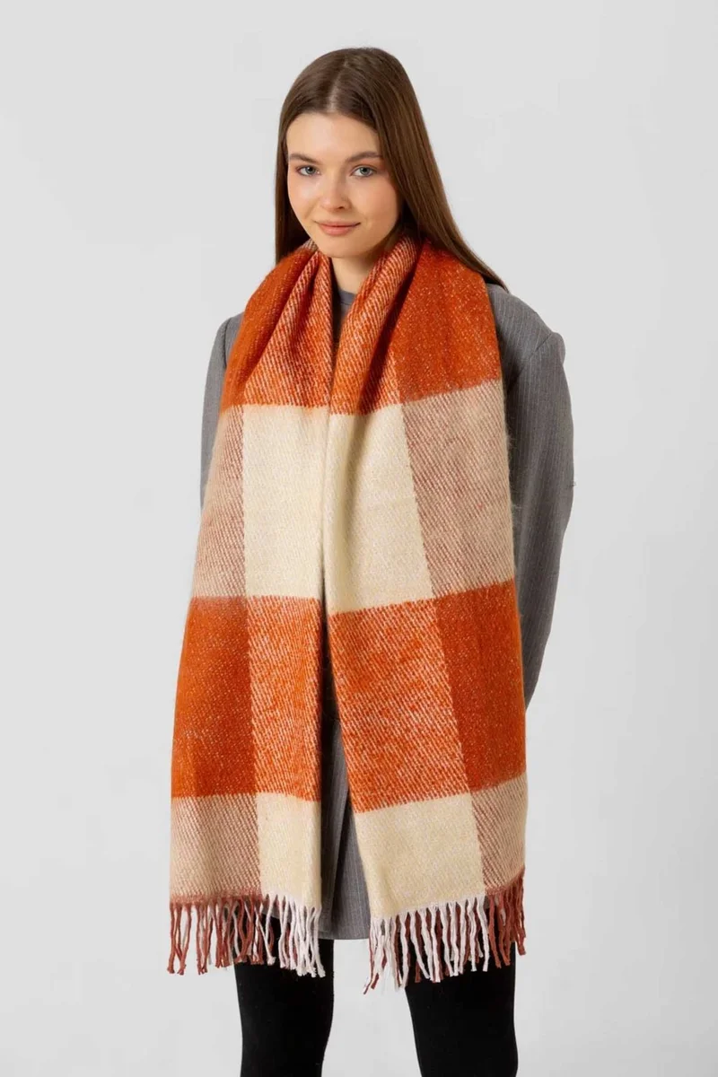 ريمسا Tassel Boucle Scarf Shawl 40X210 cm 1291 Brick