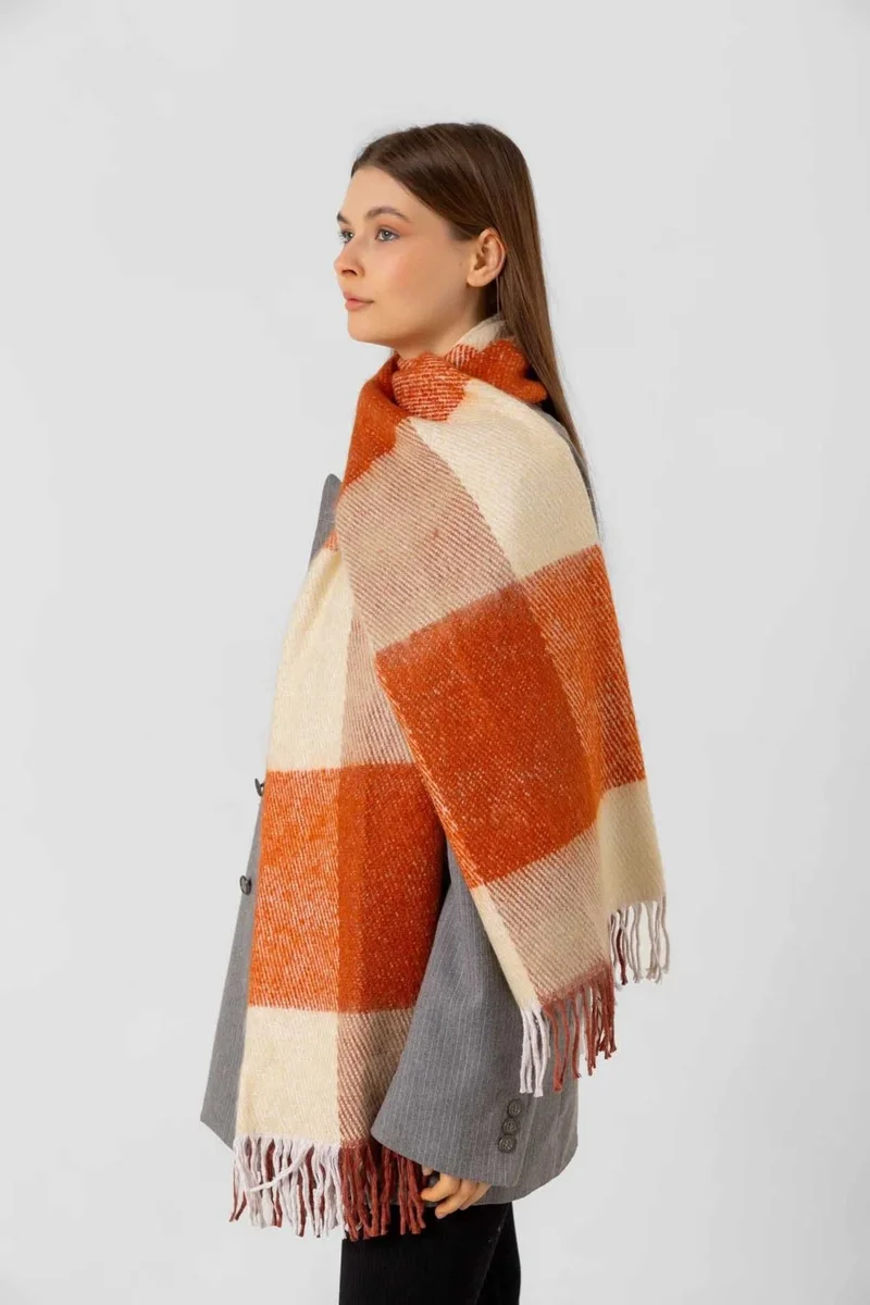 ريمسا Tassel Boucle Scarf Shawl 40X210 cm 1291 Brick