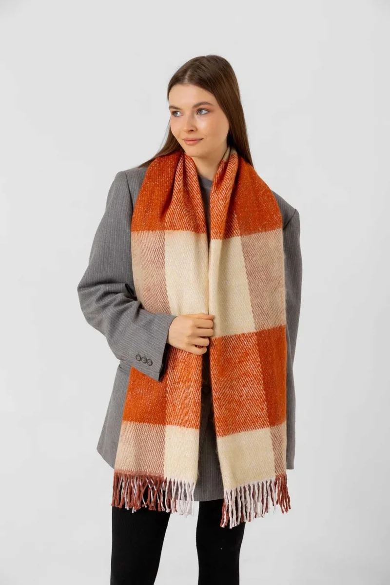 ريمسا Tassel Boucle Scarf Shawl 40X210 cm 1291 Brick