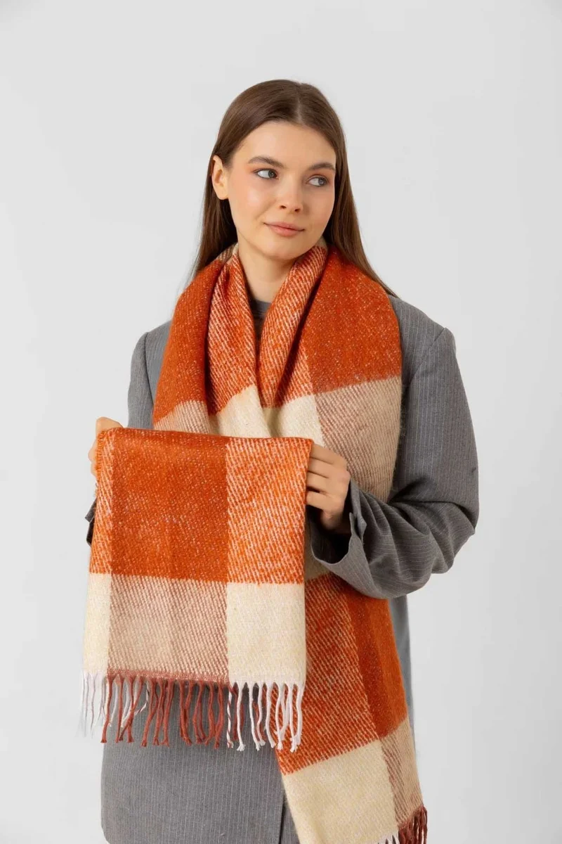 ريمسا Tassel Boucle Scarf Shawl 40X210 cm 1291 Brick