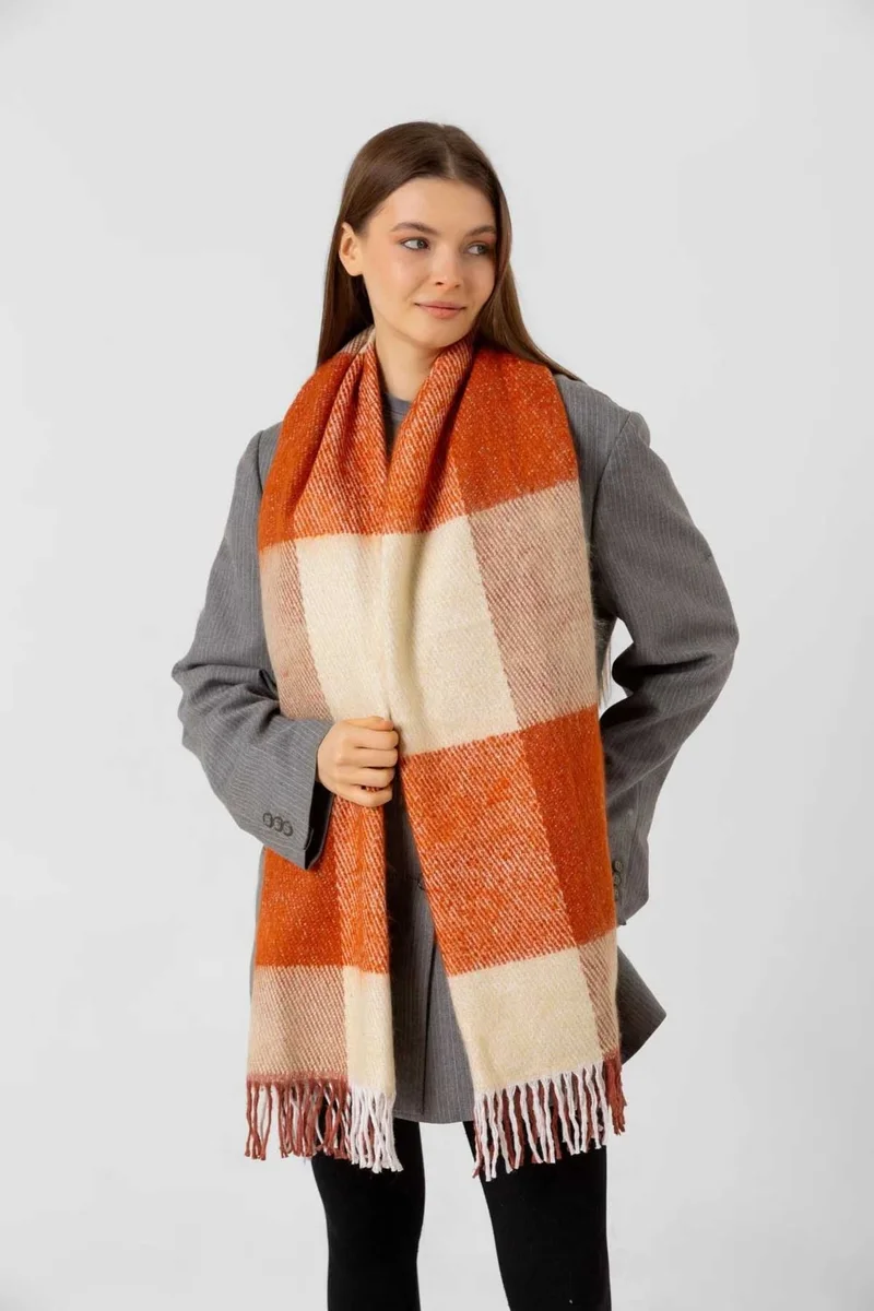 ريمسا Tassel Boucle Scarf Shawl 40X210 cm 1291 Brick
