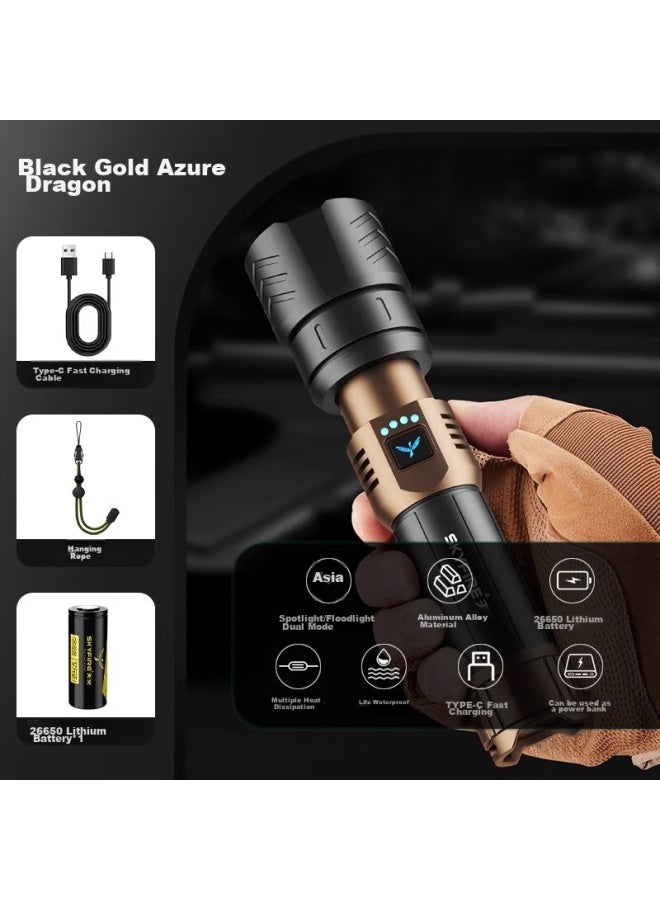 SkyFire Tianhuo Flashlight, Canglong High-intensity Ultra-bright Zoomable Long-range Ultra-long Battery Life Rechargeable For Home Military Outdoor Wilderness Survival Special Use - Image 4