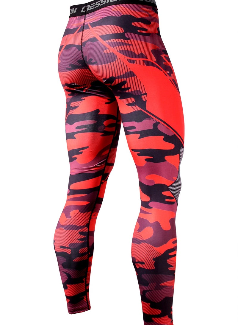 CANGHPGIN Men Quick Dry Breathable Sports Pant Red  - Image 2