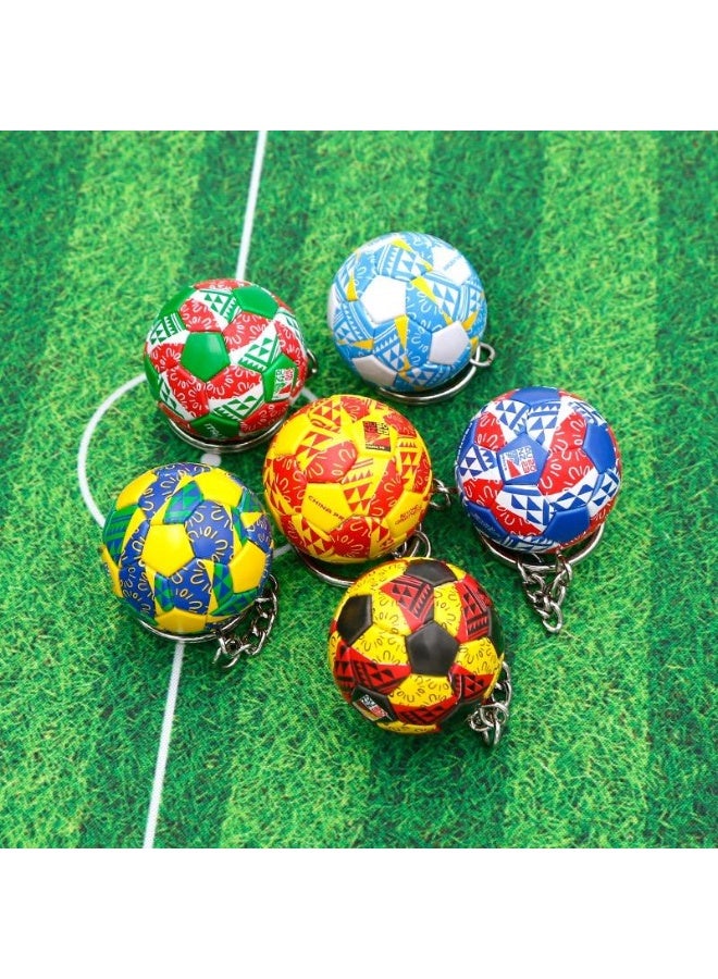 ACLIX 5Pcs Mix 3D Sports Football Souvenirs PU Leather Keyring Men Soccer Fans Keychain Pendant - Image 2