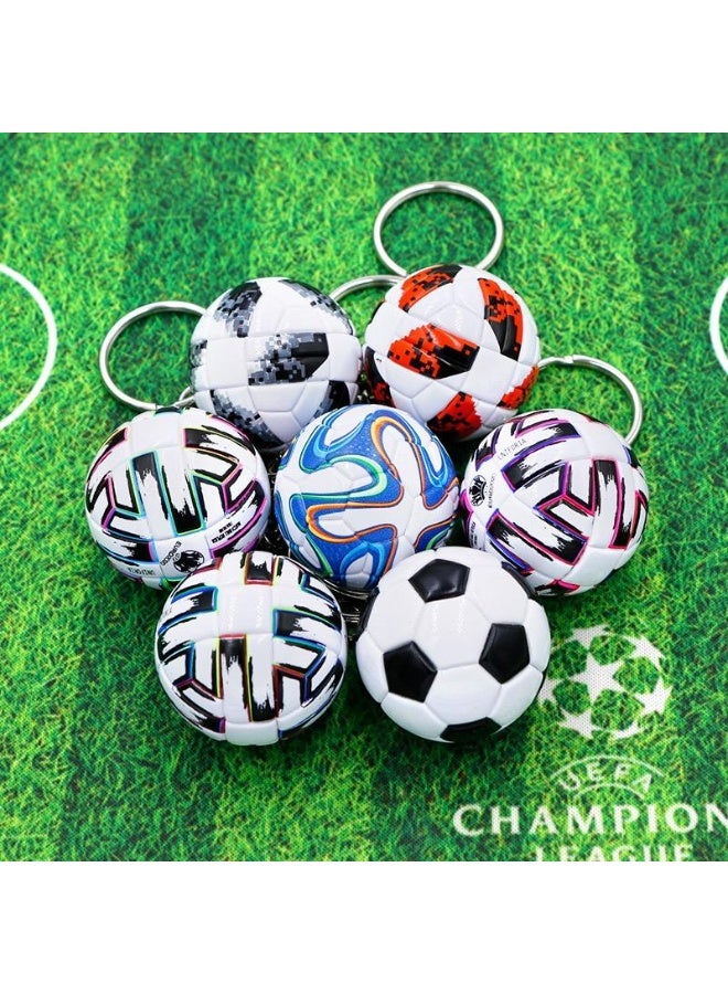ACLIX 5Pcs Mix 3D Sports Football Souvenirs PU Leather Keyring Men Soccer Fans Keychain Pendant - Image 3