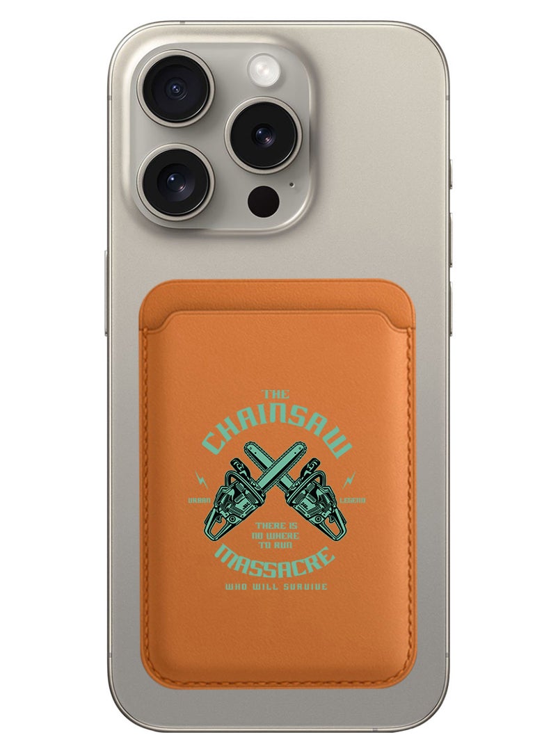 Theodor Magnetic Wallet, Compatible with MagSafe Wallet, for iPhone Wallet, for iPhone 16/15/14/13/12 Series, Not for iPhone 13/12 mini, 3 Card Holder, Vegan Leather, Brown - The chainsaw - Image 1