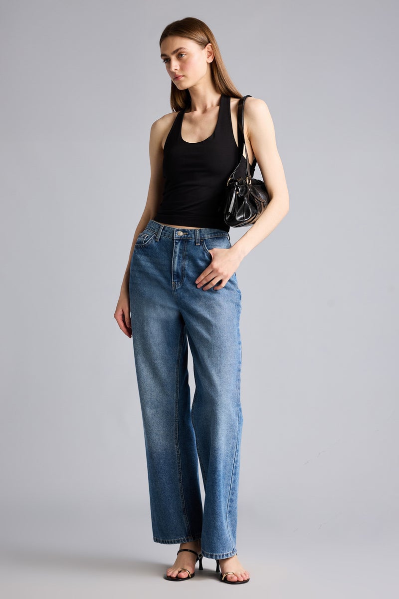 DeFacto Black Woman Slim Fit Halter Collar Tank Top Casual - Image 2