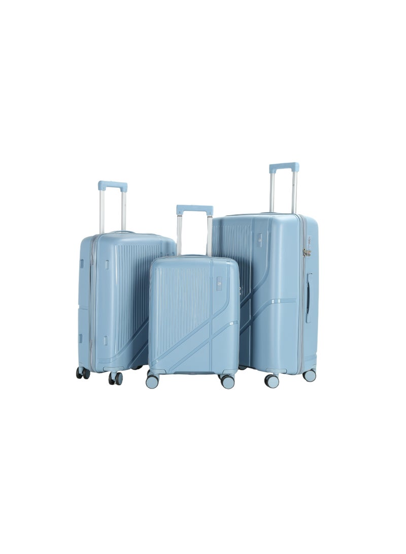 اتش تي مجموعة حقائب سفر من 3 قطع من H.T - حقائب سفر صلبة مزودة بعجلات دوارة ومقبض تلسكوبي وسحابات مضادة للانحشار، مجموعة سفر خفيفة الوزن (مجموعة من 3 قطع 20 بوصة / 24 بوصة / 28 بوصة) - Image 2