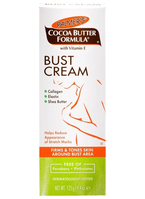 Palmer's Cocoa Butter Formula Bust Cream with Vitamin E,Firm & Tones Skin Around Bust Area,Reduce Stretch Marks, Hypoallergenic Dermatologist Tested-125 Grams