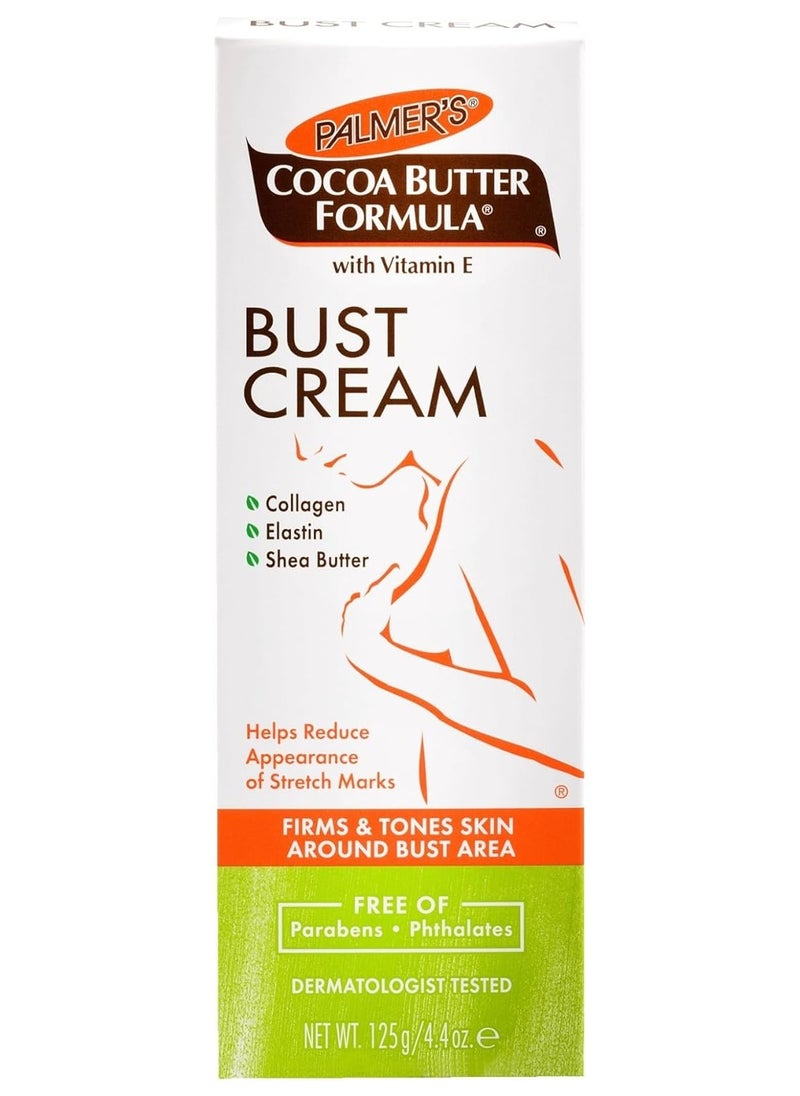 PALMER'S - Palmer's Cocoa Butter Formula Bust Cream with Vitamin E,Firm & Tones Skin Around Bust Area,Reduce Stretch Marks, Hypoallergenic Dermatologist Tested-125 Grams - Image 1