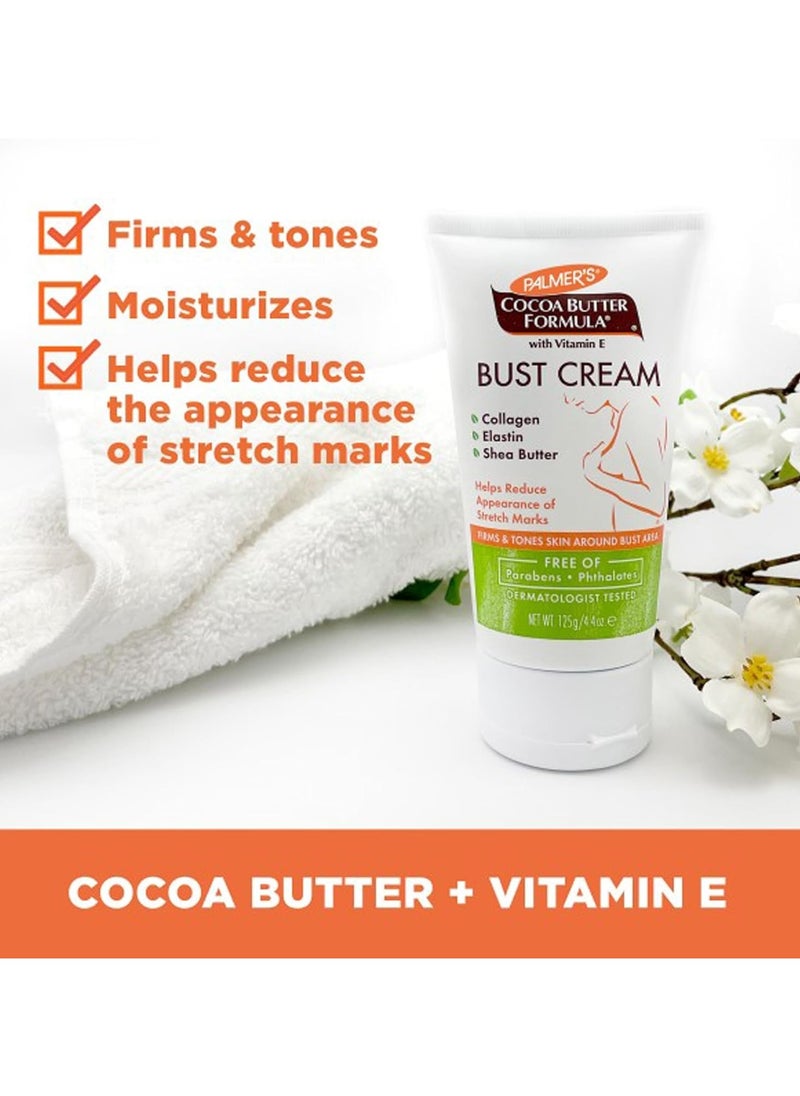 PALMER'S - Palmer's Cocoa Butter Formula Bust Cream with Vitamin E,Firm & Tones Skin Around Bust Area,Reduce Stretch Marks, Hypoallergenic Dermatologist Tested-125 Grams - Image 1