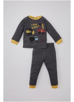 Babyboy Regular Fit Bike Neck Long Sleeve Knitted Pyjamas - 2 Pieces