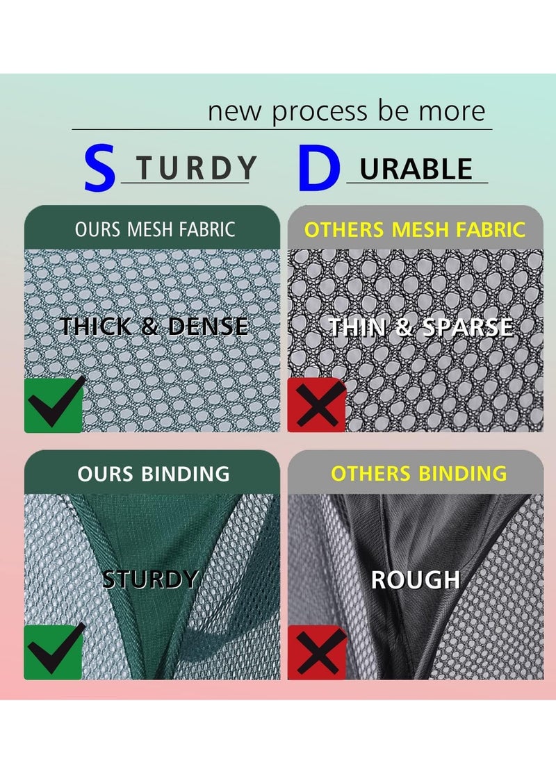 راكسوم سلة غسيل شبكية قابلة للطي، سلة غسيل قابلة للطي، حقيبة سلة غسيل شبكية متينة، سلة قابلة للطي مع جيب جانبي لغرفة الغسيل أو الحمام أو غرفة الأطفال أو السكن الجامعي أو السفر - Image 5