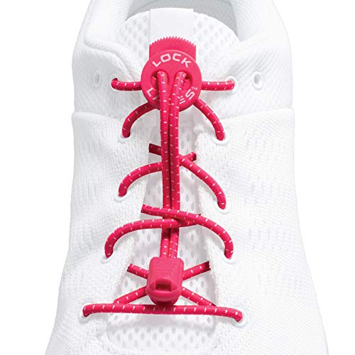Lock Laces No-Tie Elastic Shoelaces (2-Pack) – One Size Fits All – Original Elastic Lacing Solution for Sneakers, Running & Athletic Shoes (Pink-Green) - Image 2