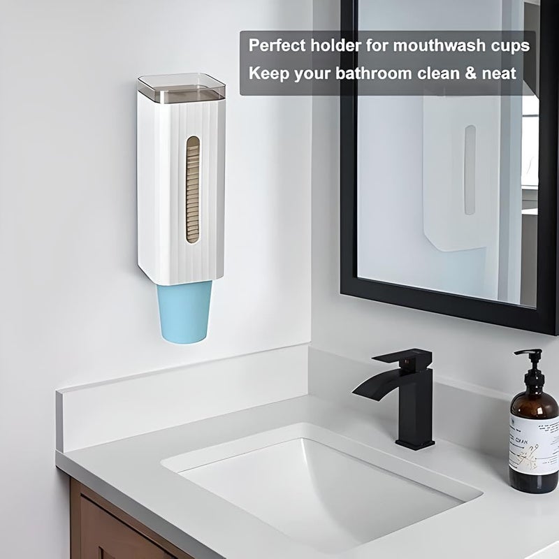 FITTO Cup Dispenser, Water Cooler Cup Holder Wall Mount Fit 5oz - 7oz Cups, Pull Type Disposable Cup Dispenser for Home Office - Image 4