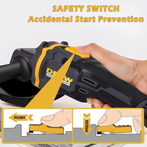 MECRAAF® Cordless 20V Angle Grinder | 2x 6.0Ah Batteries & Fast Charger | 8500RPM Brushless Motor Metal Grinder for Cutting Polishing with Auxiliary Handle - Image 2
