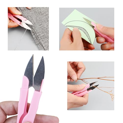 Aacehlh 3 Pcs Portable U Shape Sewing Scissors - Embroidery, Cross-Stitch, Craft Thread Cutter Needlework Scissors (3) - Image 5