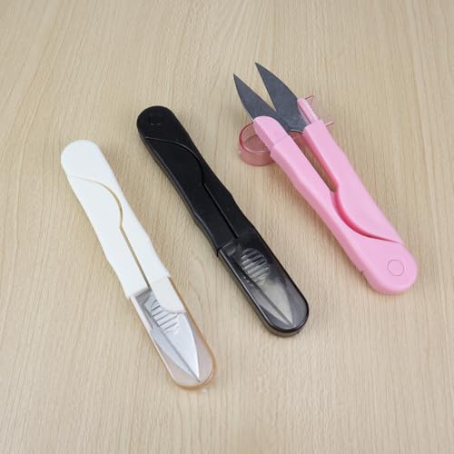 Aacehlh 3 Pcs Portable U Shape Sewing Scissors - Embroidery, Cross-Stitch, Craft Thread Cutter Needlework Scissors (3) - Image 4