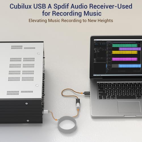 Cubilux USB A SPDIF Input Adapter for PC [Stereo Recording ONLY, NOT for Playing Audio] USB Optical Line-in Dongle, Toslink to USB Receiver, USB A SDPIF RX Interface Suitable for Laptop Computer - Image 5