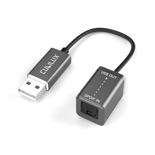 Cubilux USB A SPDIF Input Adapter for PC [Stereo Recording ONLY, NOT for Playing Audio] USB Optical Line-in Dongle, Toslink to USB Receiver, USB A SDPIF RX Interface Suitable for Laptop Computer - Image 1
