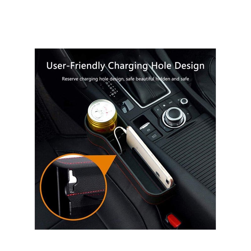Zikra Car Seat Gap Filler Organizer Between Front seat car Organizer and Storage Box Auto Premium PU Leather Console with Cup Holder Car Pocket for Interior Essentials - Image 5