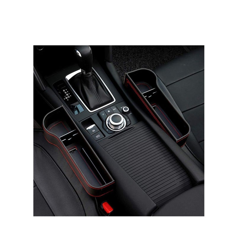 Zikra Car Seat Gap Filler Organizer Between Front seat car Organizer and Storage Box Auto Premium PU Leather Console with Cup Holder Car Pocket for Interior Essentials - Image 4