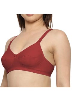 Love Bell Love Bell Women's Everyday Bra - Double-Layered, High Coverage, All-Day Comfort Bra (MAROON)  - Image 2