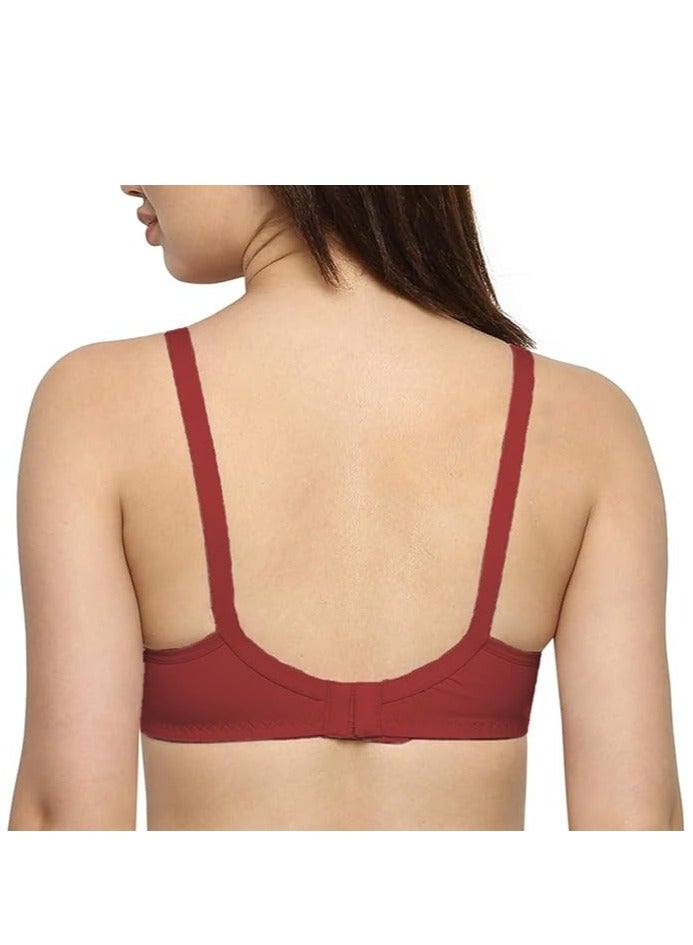 Love Bell صدرية حب بيل النسائية اليومية - مزدوجة الطبقة، تغطية عالية، صدرية مريحة طوال اليوم (ماروني) - Image 3