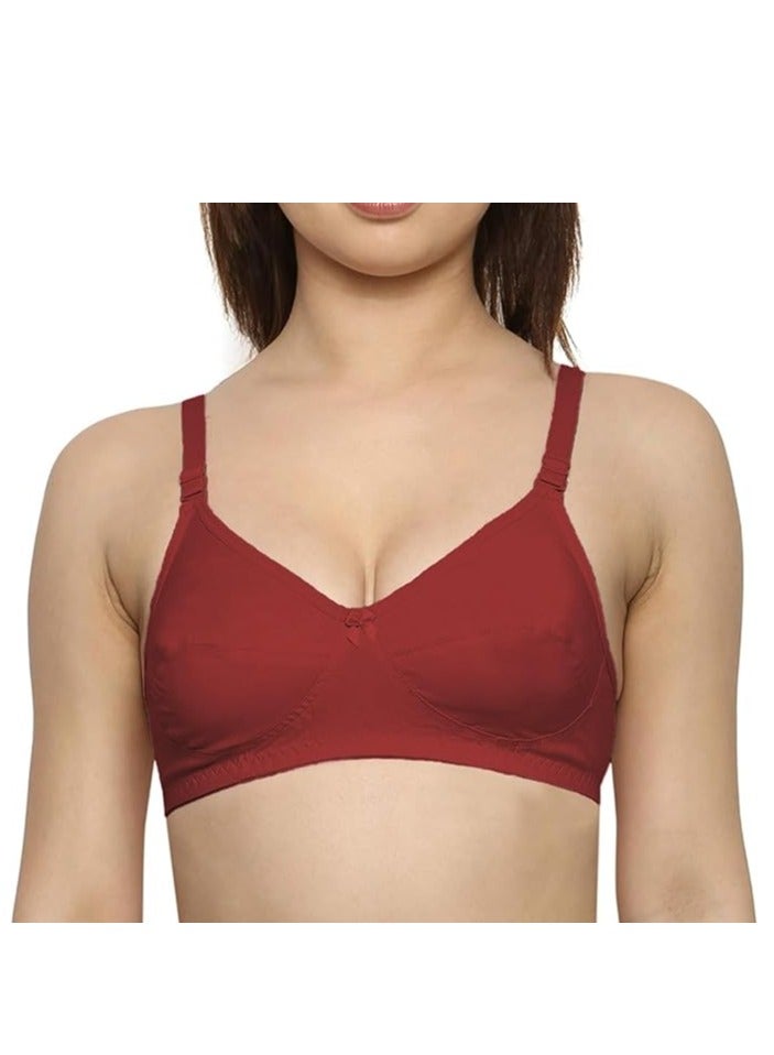 Love Bell صدرية حب بيل النسائية اليومية - مزدوجة الطبقة، تغطية عالية، صدرية مريحة طوال اليوم (ماروني) - Image 1