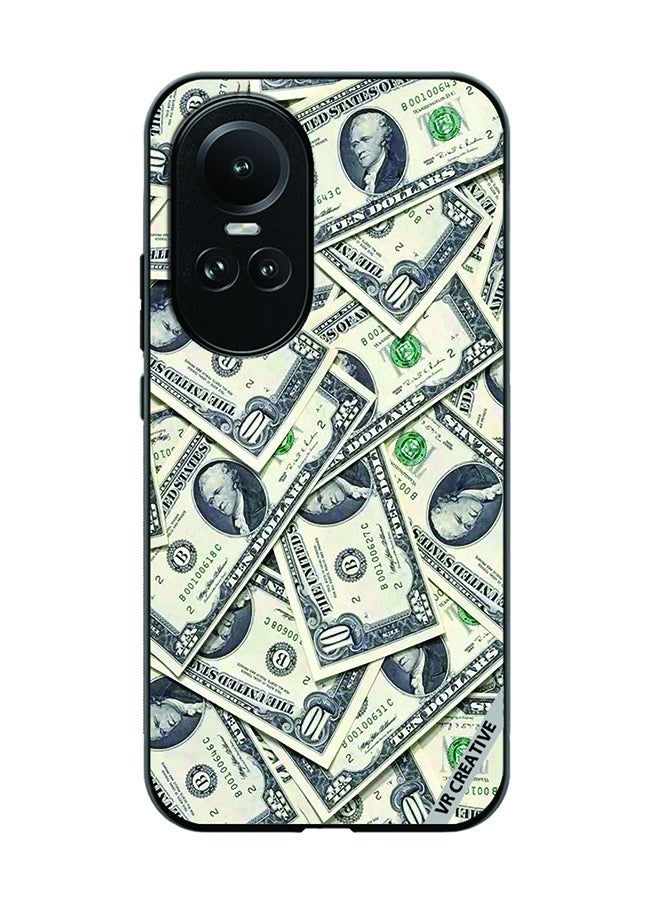 VR CREATIVE Protective Case Cover For Oppo Reno 10 Money Design Multicolour - Image 1