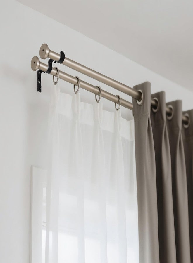 AddGrace 6 PCS Double Curtain Rod Bracket Heavy Duty Vintage Curtain Rod Holder for 1" and 5/8" Rod (6 pcs Black) - Image 5