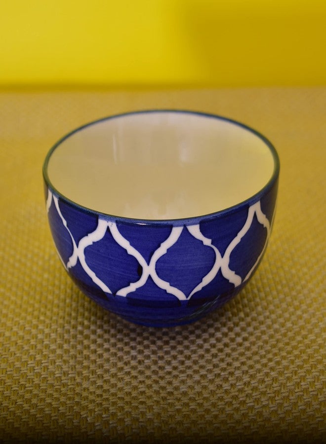 Kunhar Ceramic Hand Painted Dessert Bowls - 200 Ml, 6 Pieces, Blue Chidi - Image 3